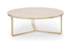 Gillmore Space Finn Large Circular Coffee Table Pale Oak Top & Brass Frame