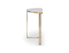 Gillmore Space Finn Demi Lune Console Table Pale Stone Top & Brass Frame