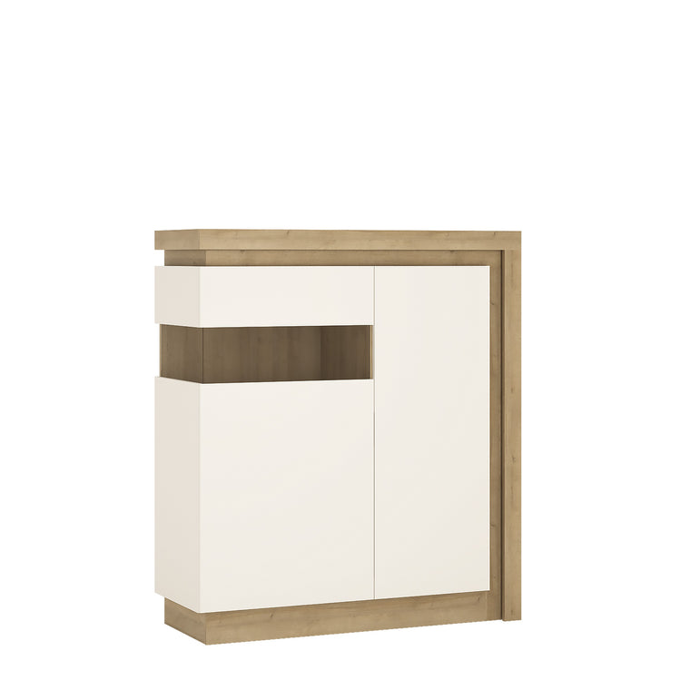 Axton Woodlawn 2 Door Designer Cabinet (LH) In Riviera Oak/White High Gloss