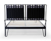 Gillmore Space Finn Double Bed Pewter Grey Upholstered & Black Frame