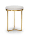 Gillmore Space Finn Circular Side Table or Stool Natural Upholstered & Brass Frame