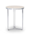 Gillmore Space Finn Circular Side Table Pale Oak Top & Polished Chrome Frame