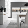 Axton Norwood Living Extending Dining Table In White With A Truffle Oak Trim