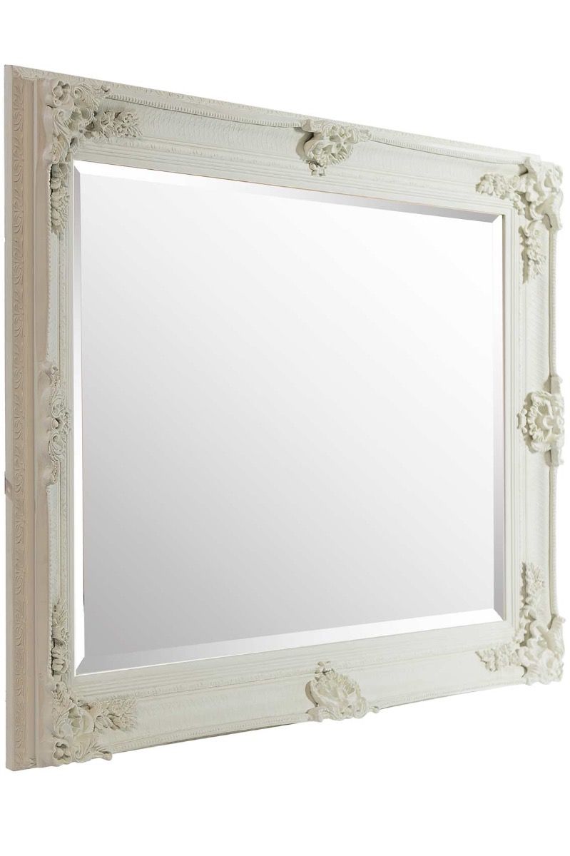 Carrington Cream Baroque Ornate Flourish Large Wall Mirror 110 x 79 CM