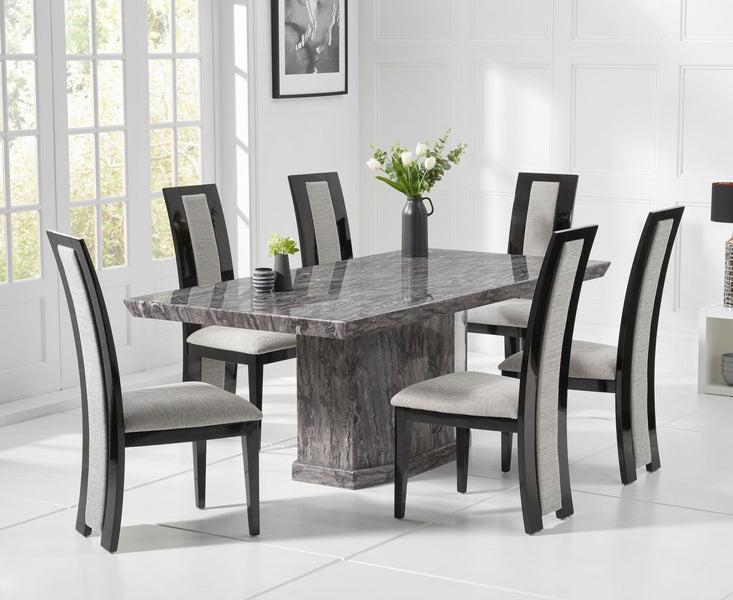 Como 200cm Grey Marble Dining Table