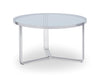 Gillmore Space Finn Small Circular Coffee Table Smoked Glass Top & Polished Chrome Frame