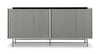 Gillmore Space Alberto Four Door High Sideboard Grey With Dark Chrome Accent