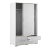 Axton Clason Wardrobe - 2 Doors 4 Drawers In White and Oak