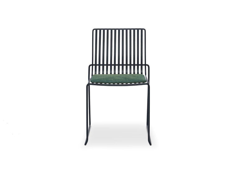 Gillmore Space Finn Stacking Dining Chair Conifer Green Upholstered & Black Frame