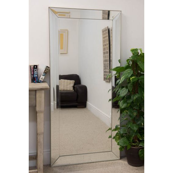 Carrington All Glass Modern Leaner Mirror 165 x 78 CM