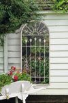 Somerley Gothic Arch Stone Coloured Large Garden Mirror 140 x 65 CM