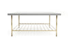 Gillmore Space Alberto Square Coffee Table Grey With Brass Accent