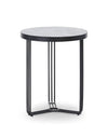 Gillmore Space Finn Circular Side Table Pale Stone Top & Black Frame