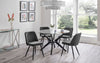 Julian Bowen Hayden Round Glass Dining Table 120cm & 4 Burgess Chairs