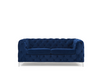 Alegra Blue Plush 2 Seater Sofa