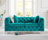 Alegra Teal Plush 2 Seater Sofa