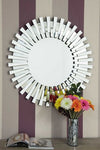 Carrington All Glass Stylised Round Mirror 91 x 91 CM