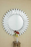 Carrington All Glass Stylised Large Round Mirror 120 x 120 CM