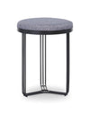 Gillmore Space Finn Circular Side Table Or Stool Pewter Grey Upholstered & Black Frame