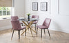 Julian Bowen Montero Round Glass Dining Table 100cm & 4 Delaunay Chairs