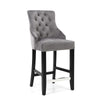 Hawksmoor Chandler Ring Back Brushed Velvet Grey Bar Chair