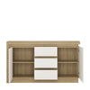 Axton Woodlawn 2 Door 3 Drawer Sideboard In Riviera Oak/White High Gloss