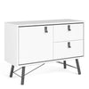 Axton Longwood Sideboard With 1 Door + 2 Drawers In Matt White