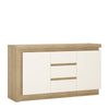 Axton Woodlawn 2 Door 3 Drawer Sideboard In Riviera Oak/White High Gloss