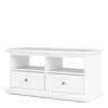 Axton Westchester TV Unit - 2 Shelves 2 Drawers in White