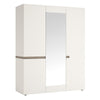 Axton Norwood Bedroom 3 Door Robe With Mirror In White With A Truffle Oak Trim