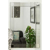 Carrington All Glass Bevelled Square Corner Wall Mirror 90 x 60 CM