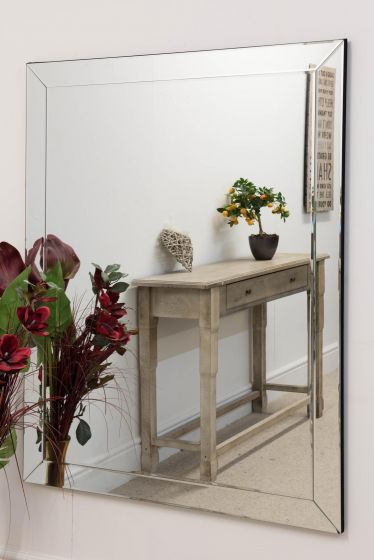 Carrington All Glass Modern Large Wall Mirror 137 x 107 CM