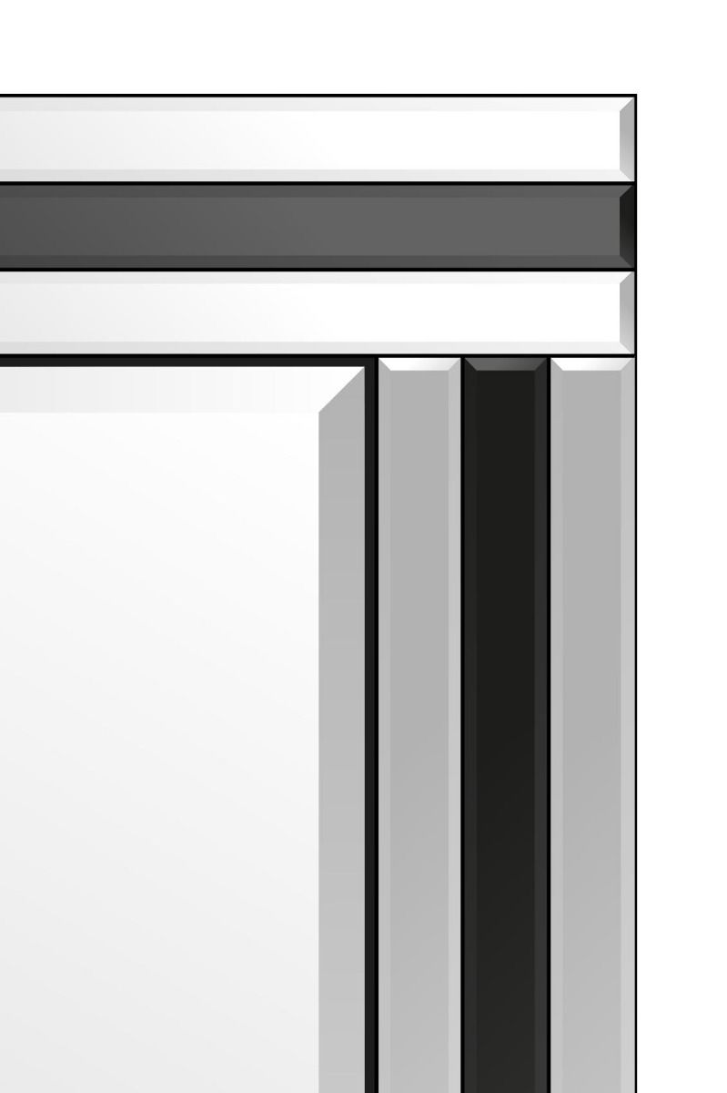 Carrington Triple Bevel Large Venetian Cheval Free Standing Black And Mirror 5Ft X 1Ft3 (150 X 40cm)