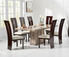 Como 200cm Brown Marble Dining Table